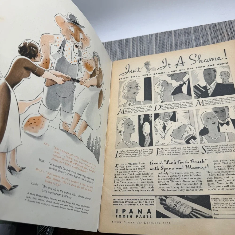 Vtg Silver Screen Magazine‎ Dec 1933 Katharine Hepburn Cover Hollywood History
